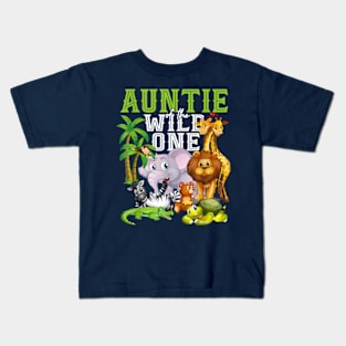 Auntie of the Wild One Zoo Birthday Safari Jungle Animal Kids T-Shirt